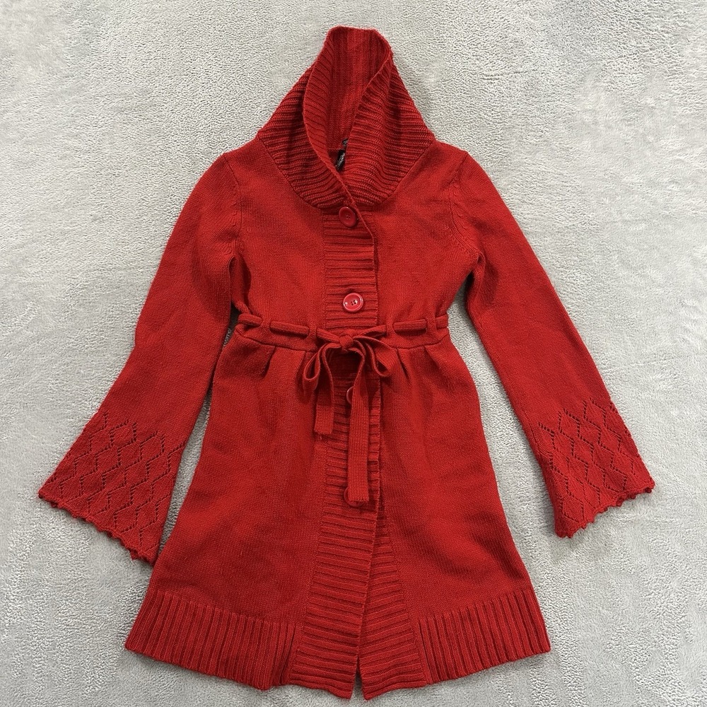 Bisou Bisou Jacket Women's XS Michelle Bohbot Bell Sleeve Crochet Cuff Babydoll